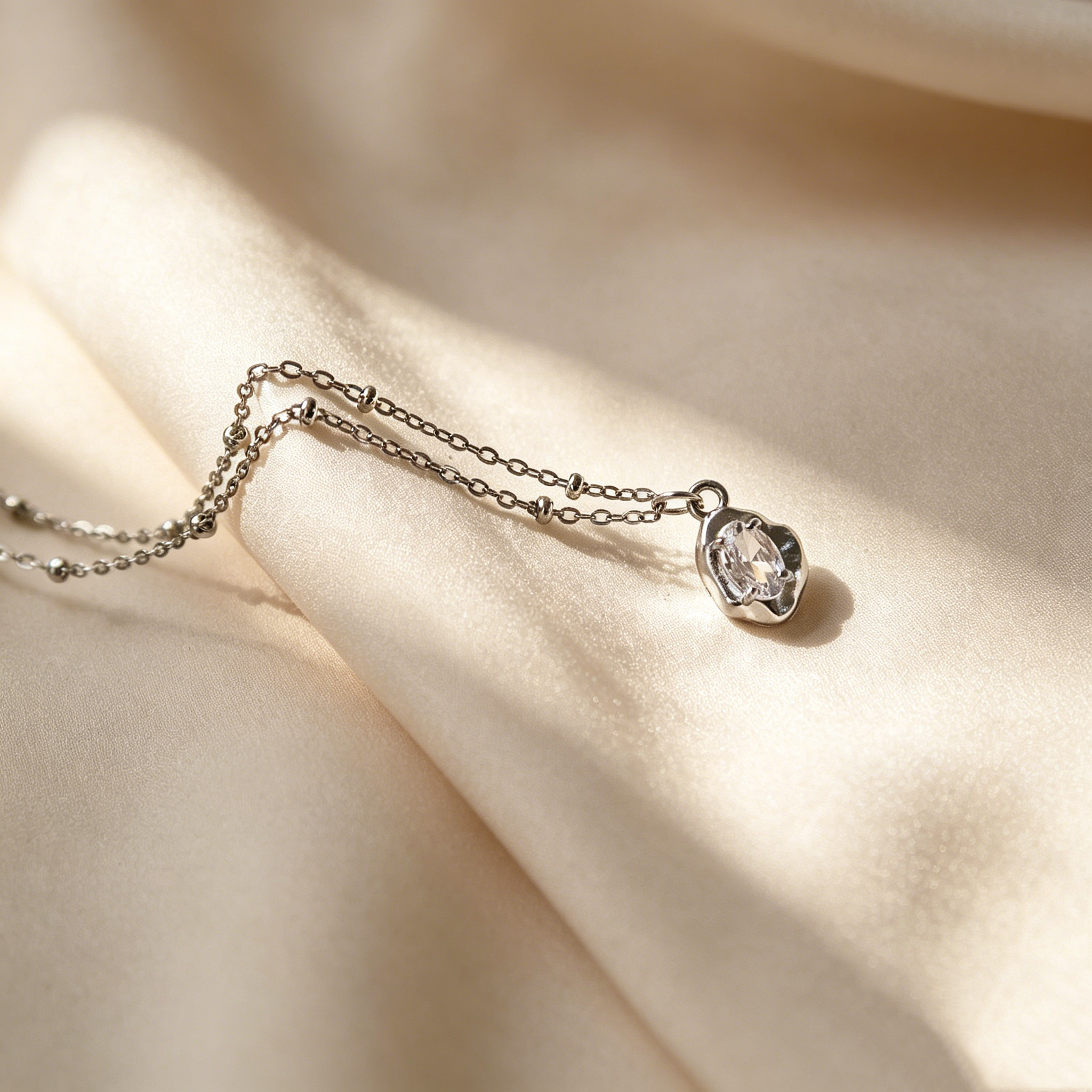 Organic Texture Moissanite Necklace