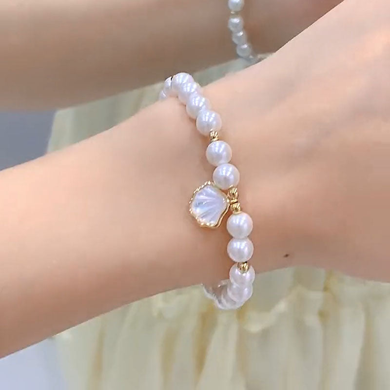 Shell gold edge pearl bracelet