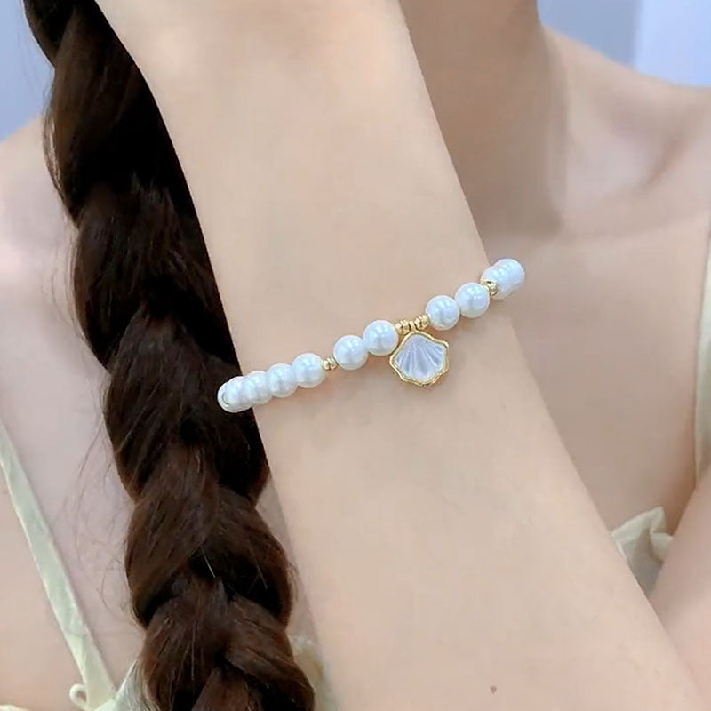 Shell gold edge pearl bracelet