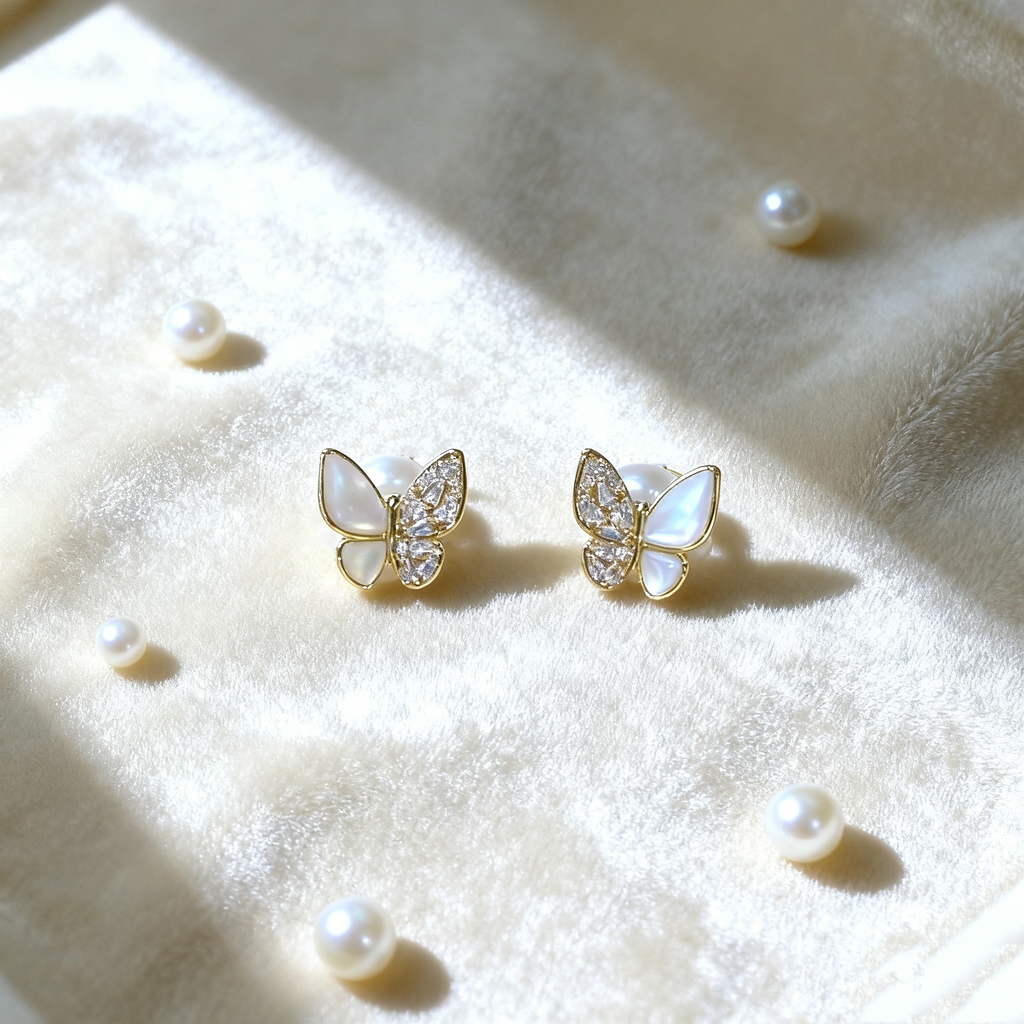 Butterfly Pearl Earrings