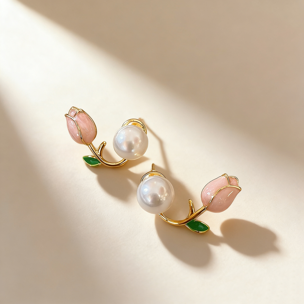 Tulip Pearl Earrings