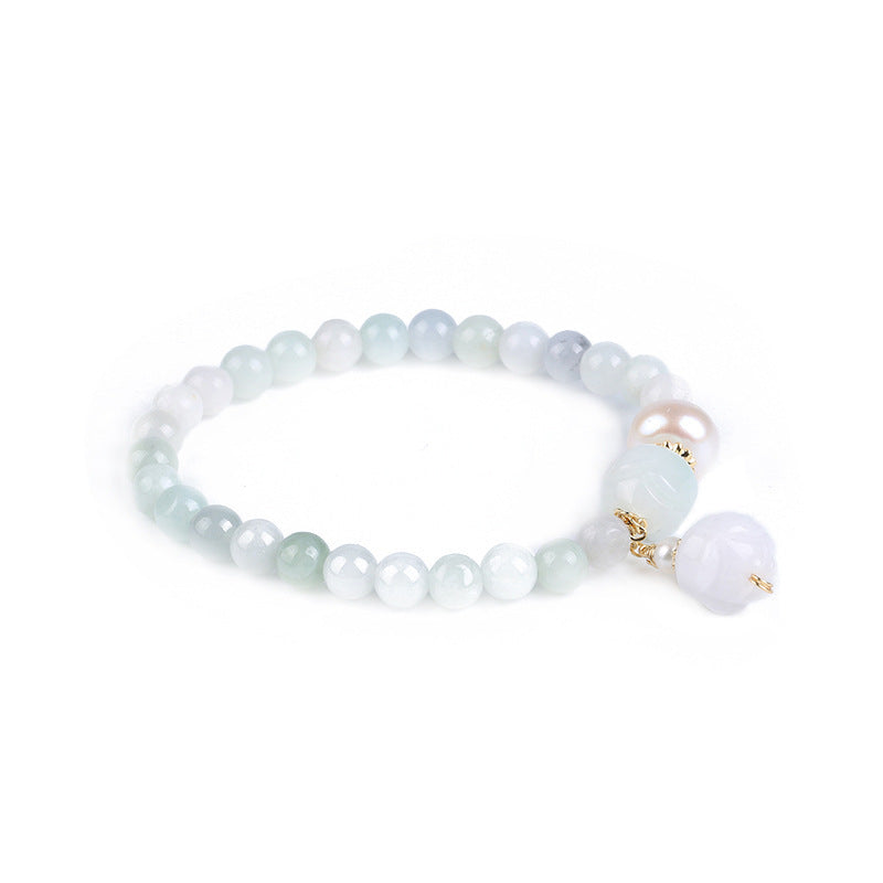 Emerald lotus bracelet