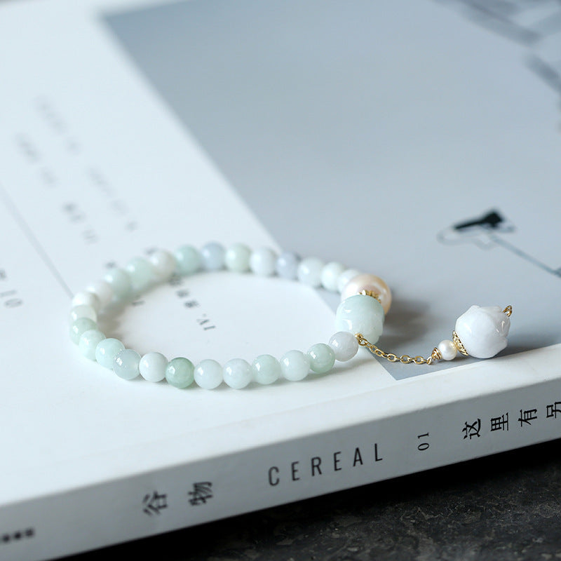 Emerald lotus bracelet