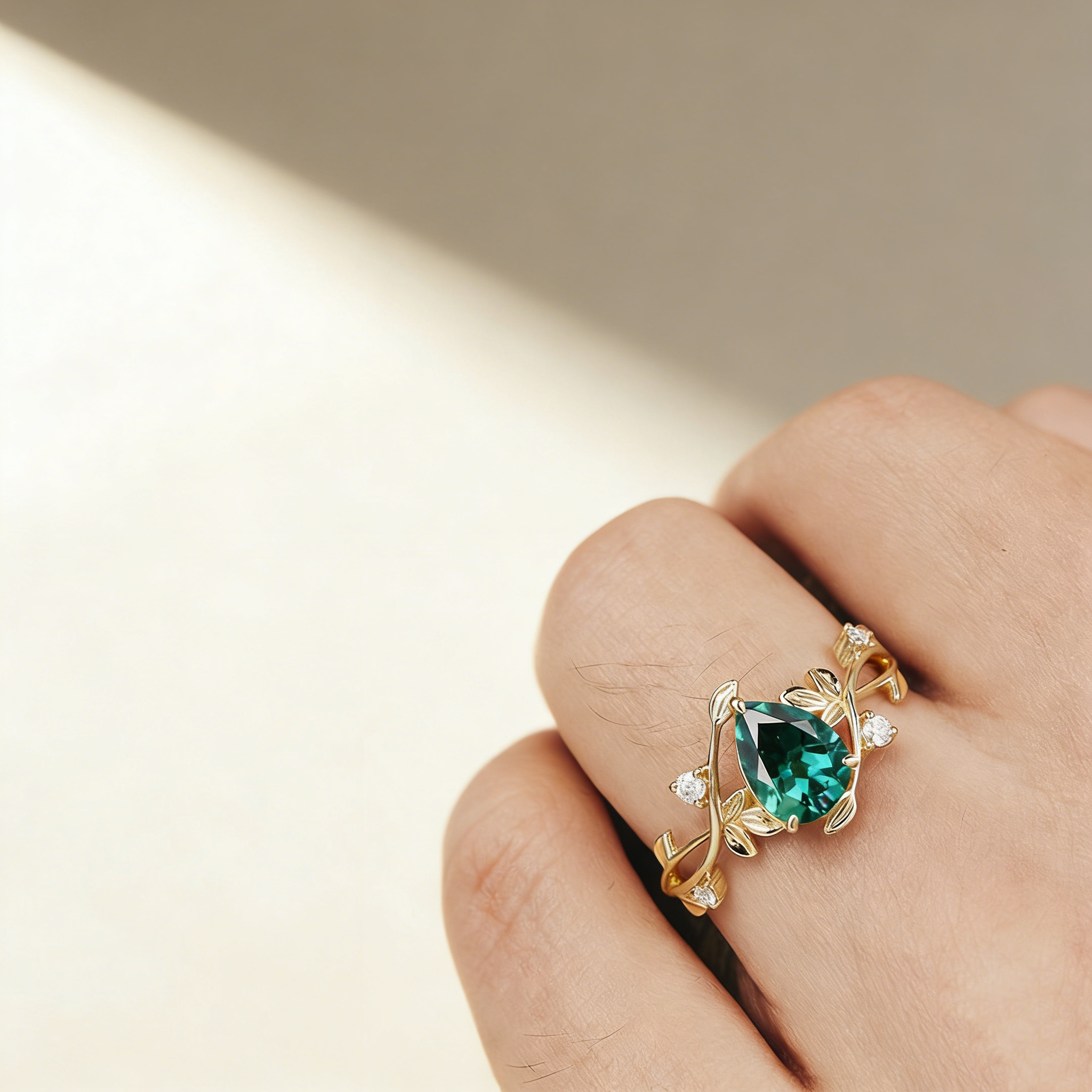 Natural Green Crystal Ring