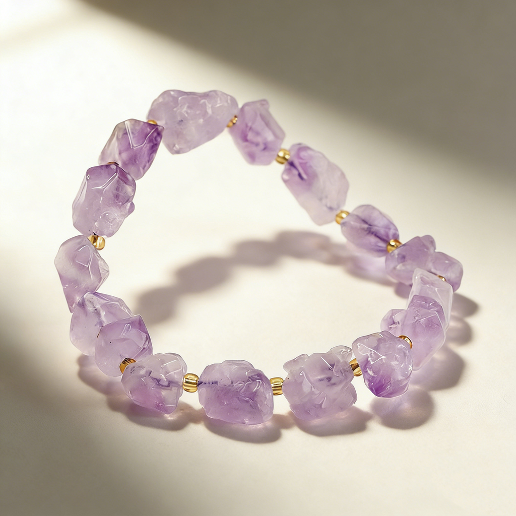 Natural Amethyst Raw Stone Bracelet