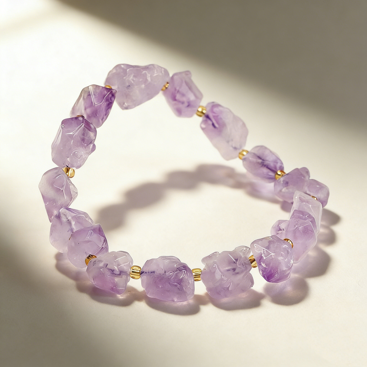 Natural Amethyst Raw Stone Bracelet