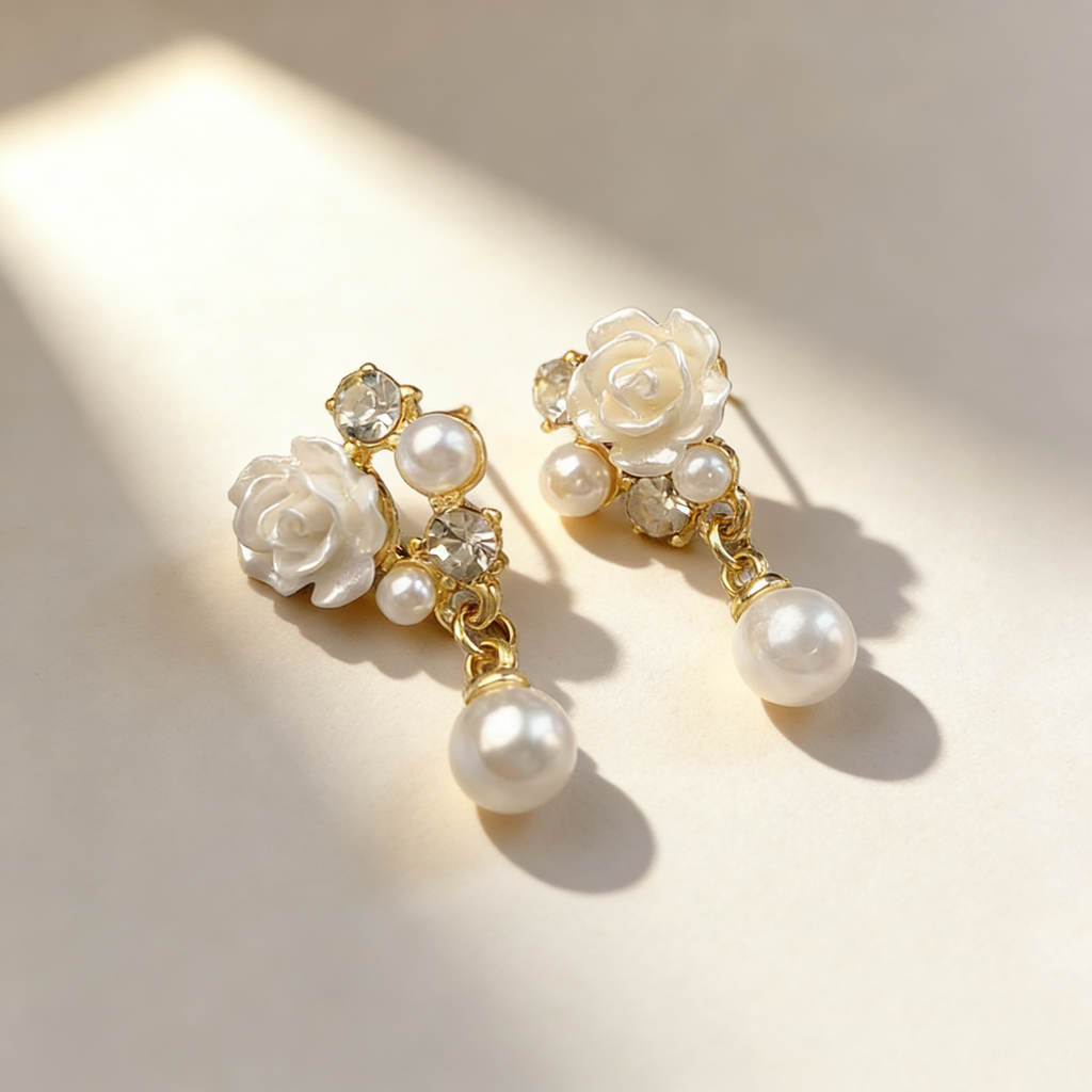 Flower & Pearl Earrings