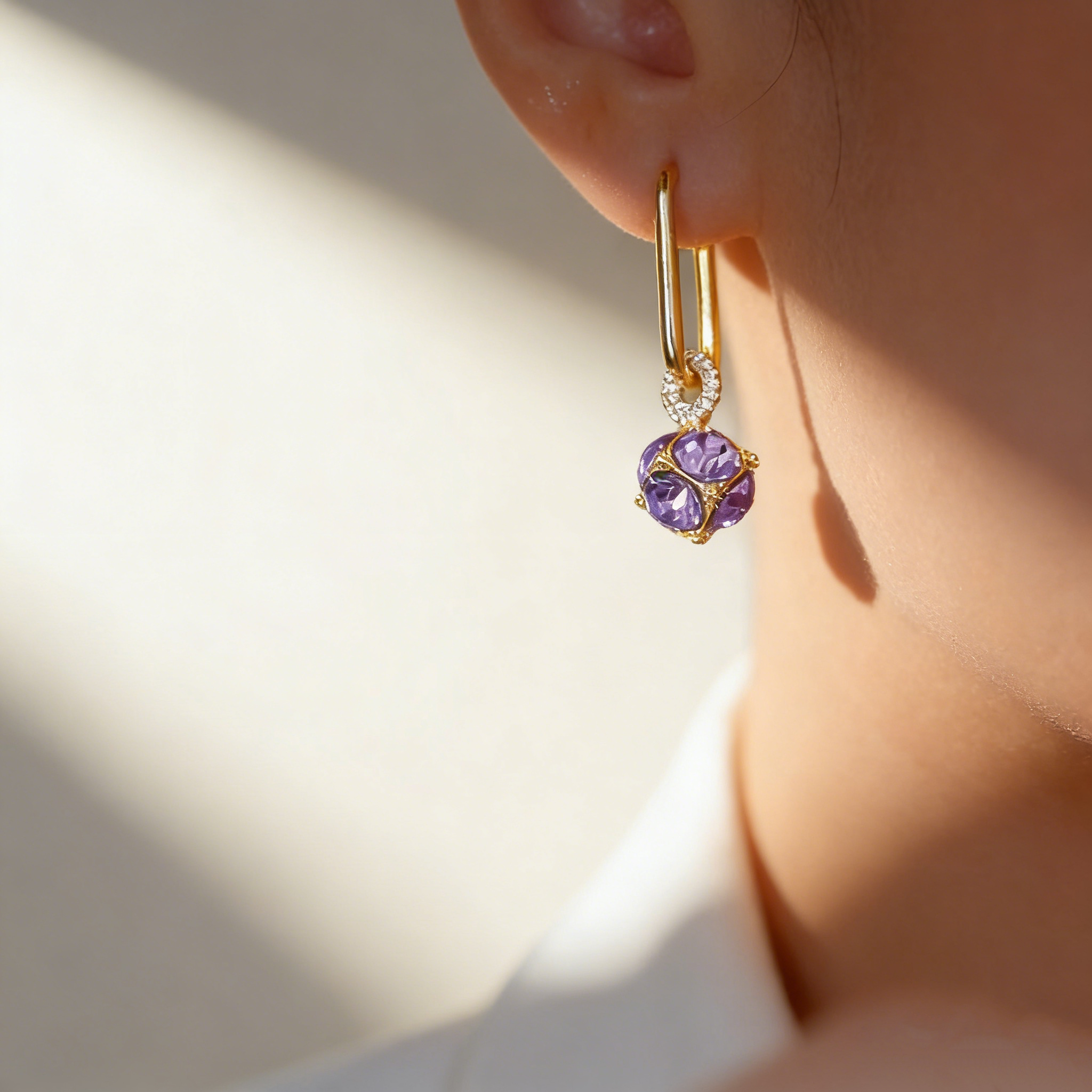 Minimalist Diamond Ball Earrings