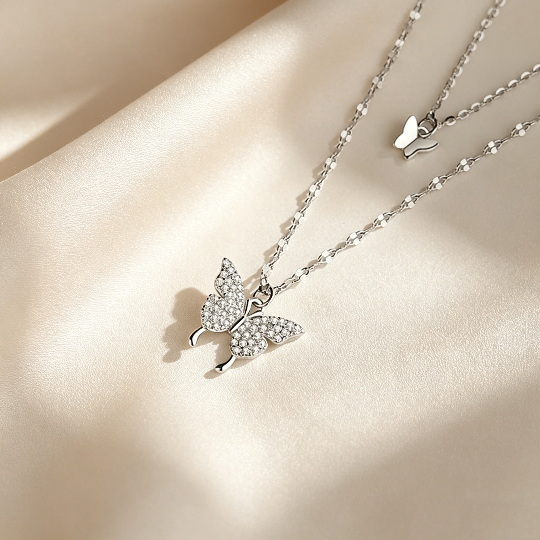 Double Layer Butterfly Necklace