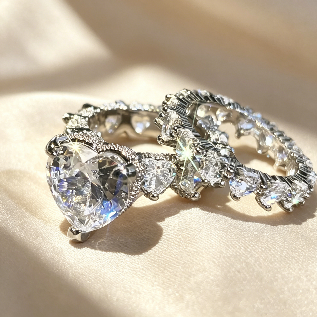 Heart Cut Stackable Ring Set