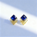 Sapphire Tassel Hoop Earrings