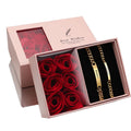 Engravable name bracelet rose gift box