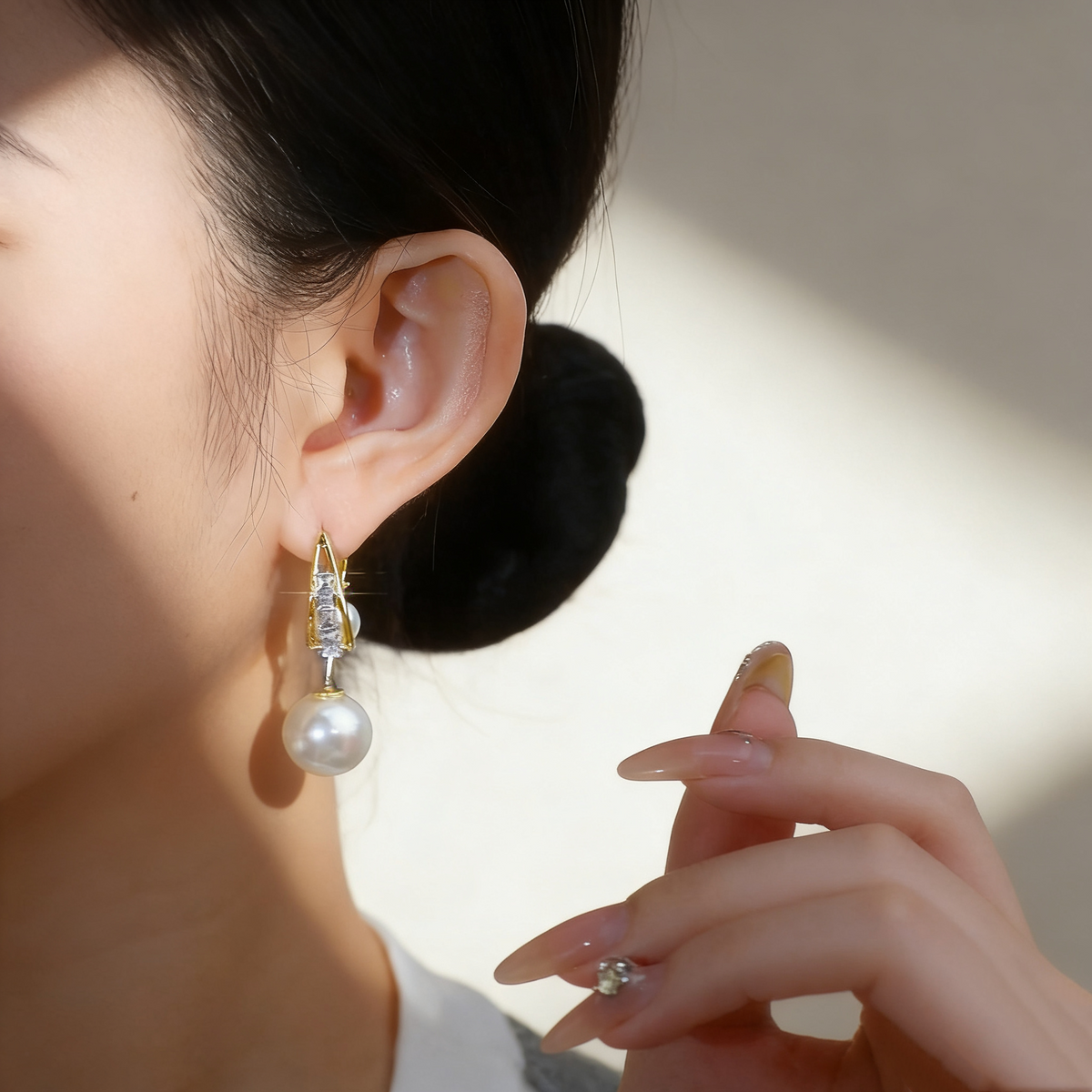 Double Pearl Earrings