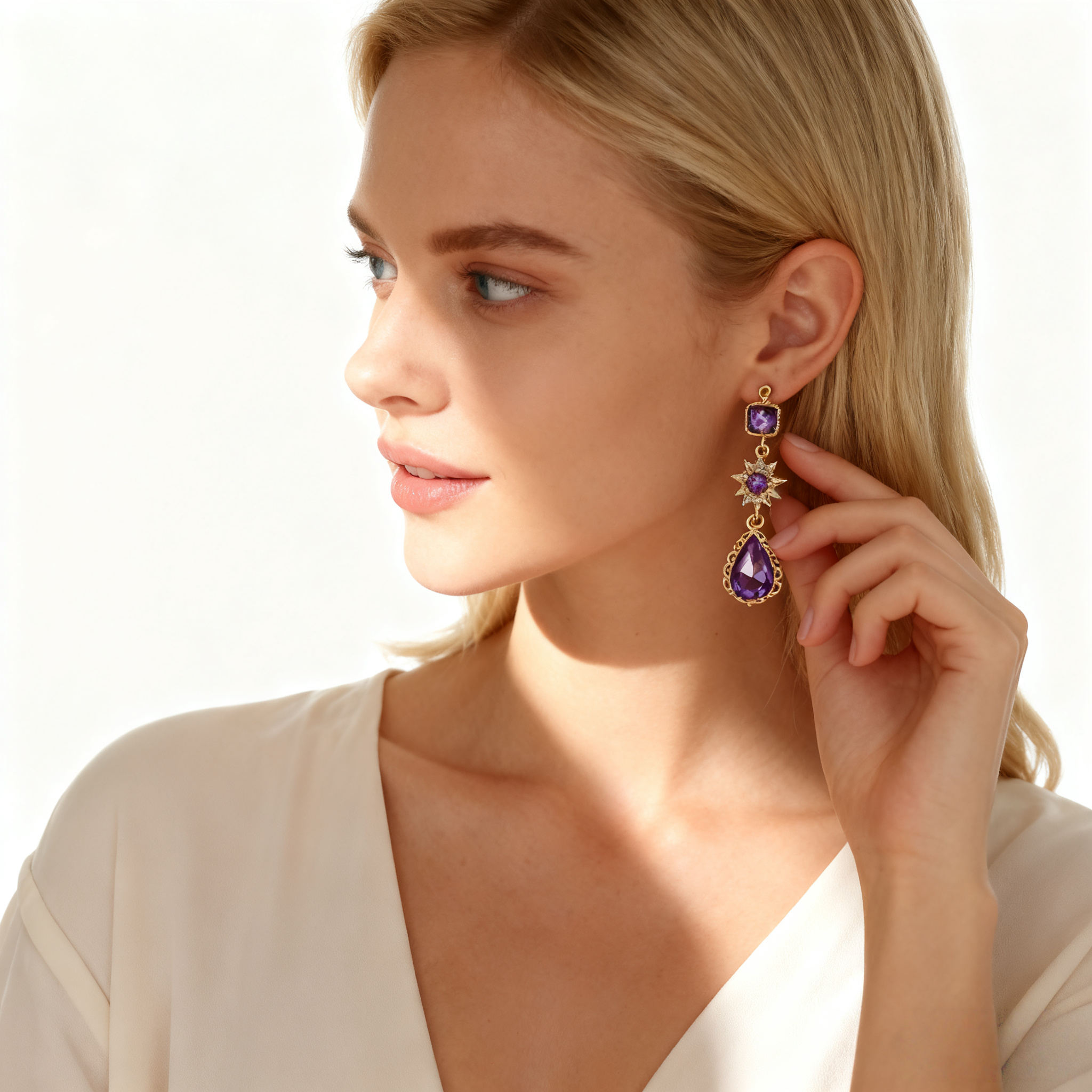 Vintage Amethyst Drop Earrings