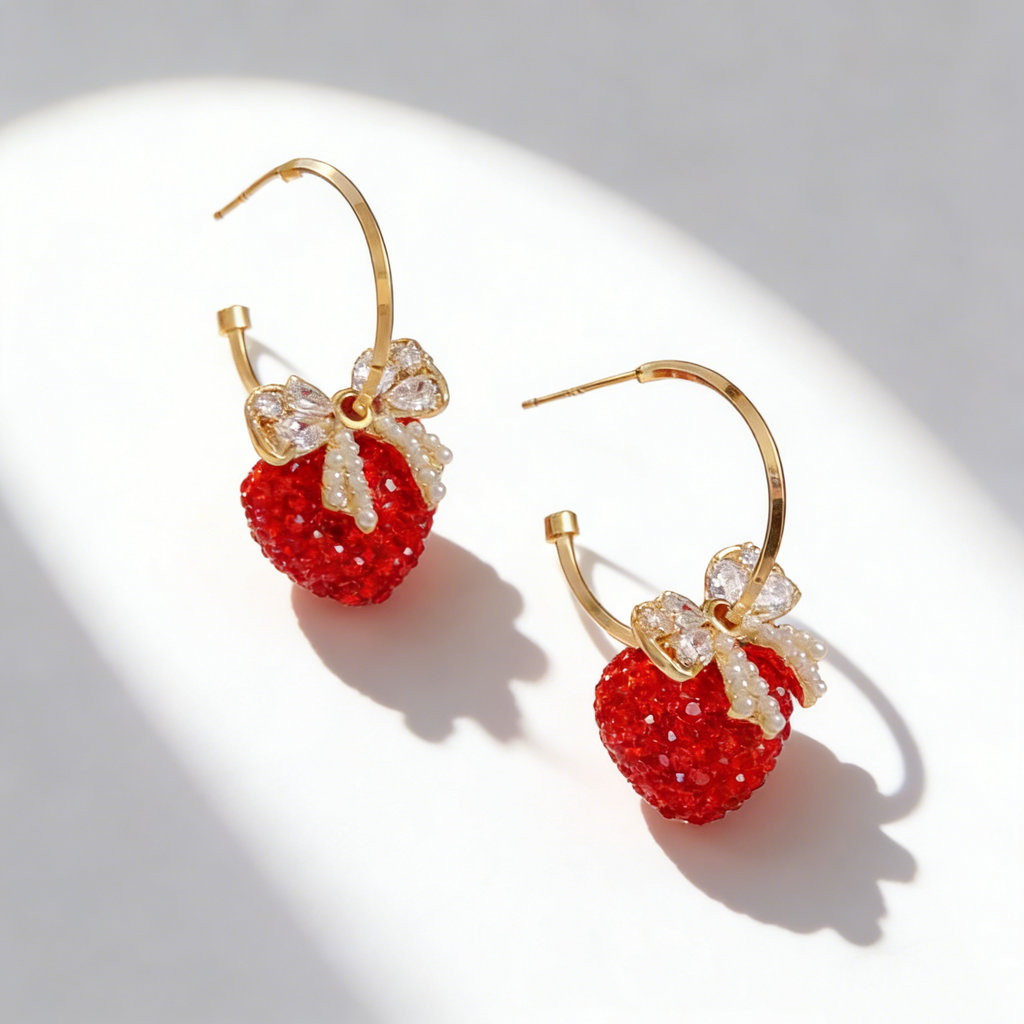 Elegant Bow Heart Earrings