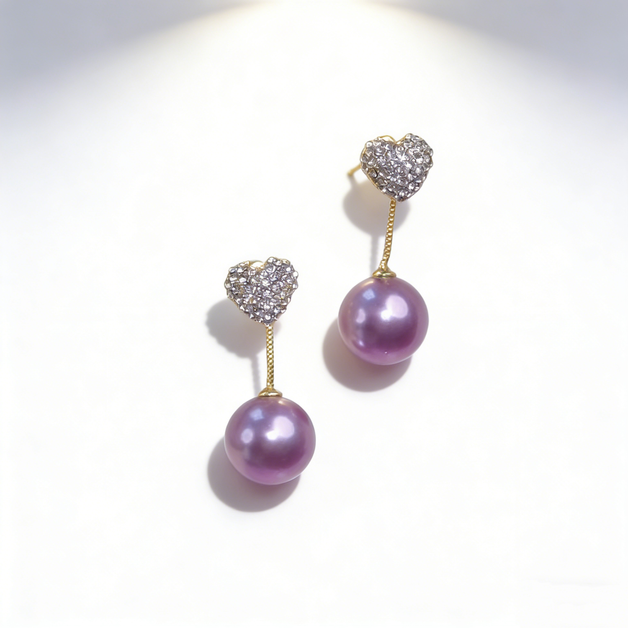 Elegant Heart Tassel Pearl Earrings
