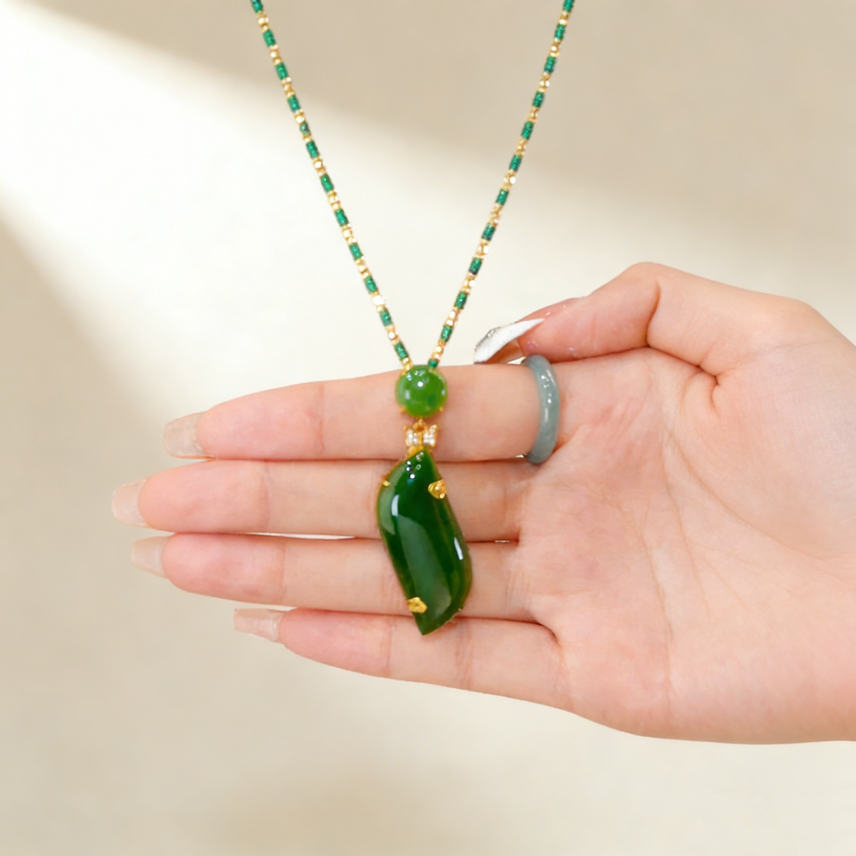 Jade “Beauty Waist” Pendant Necklace