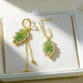 Asymmetrical Tassel Leaf Earrings