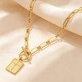 Faith Cross Medallion OT Clasp Necklace