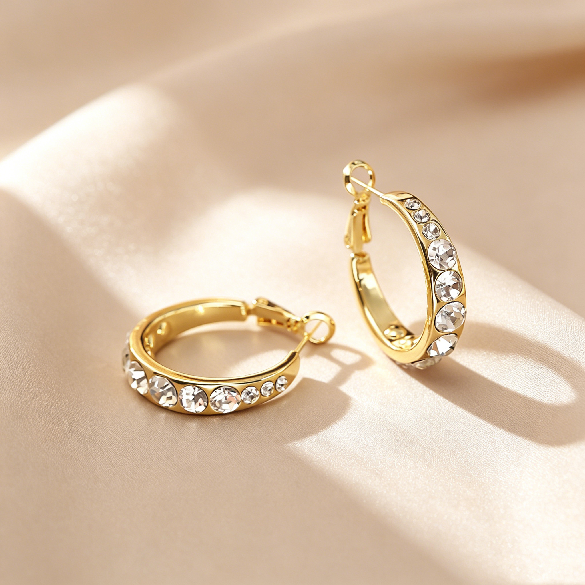 Elegant Pavé Diamond Hoop Earrings