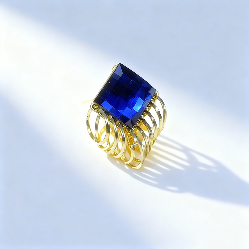 Sapphire Tassel Hoop Earrings