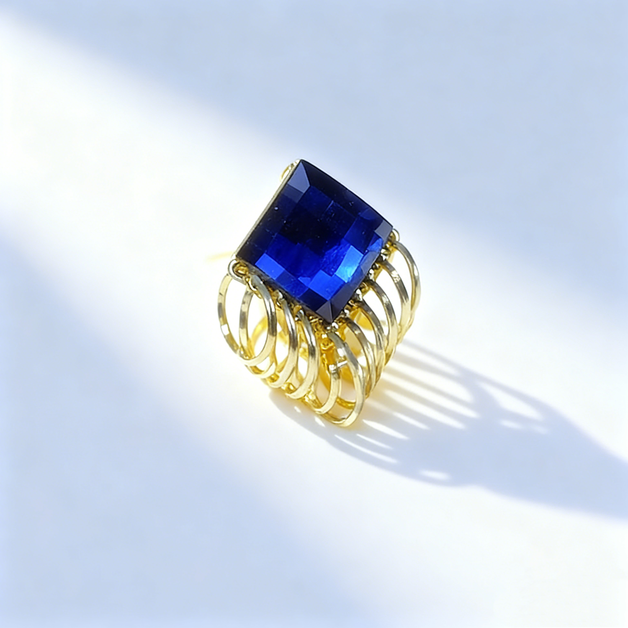 Sapphire Tassel Hoop Earrings