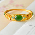 Plum Leaf Natural Emerald Jade Stone Bracelet