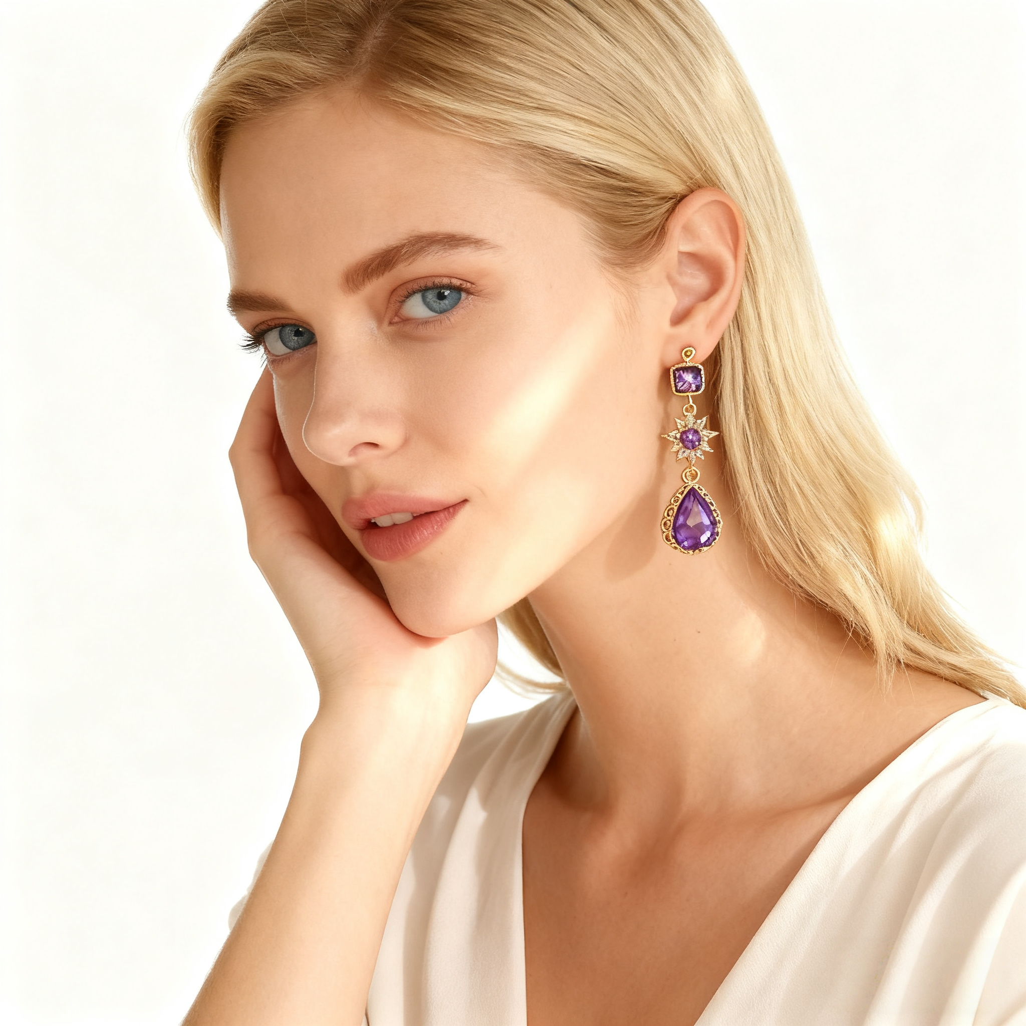 Vintage Amethyst Drop Earrings