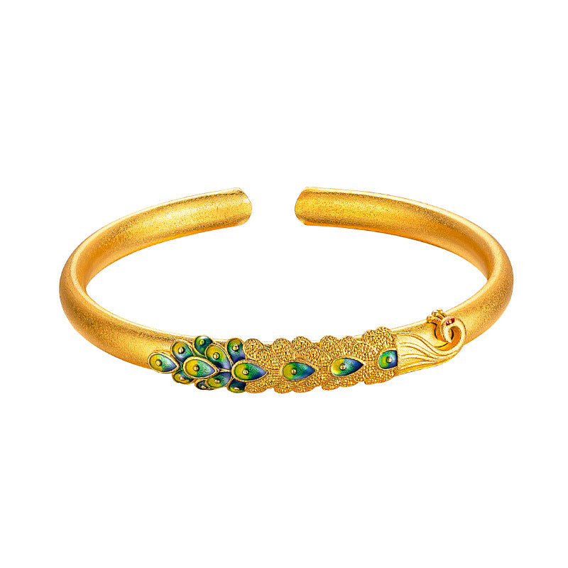 Enamel Peacock Bangle