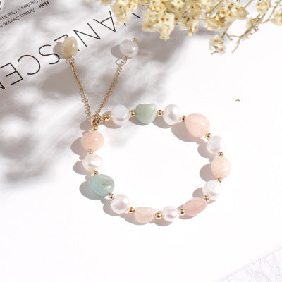 Aventurine jade & pearl bracelet