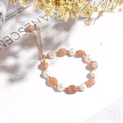 Aventurine jade & pearl bracelet