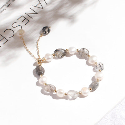 Aventurine jade & pearl bracelet