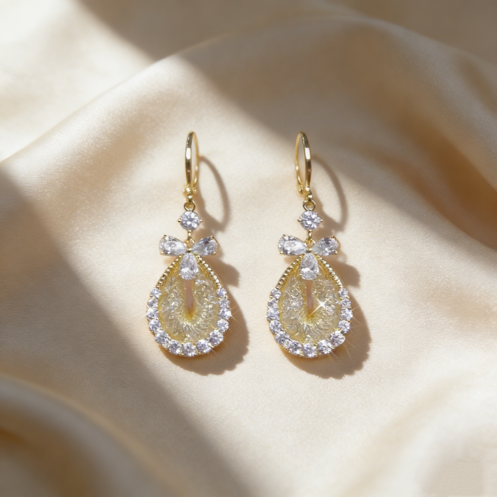 Elegant Petal Waterdrop Earrings