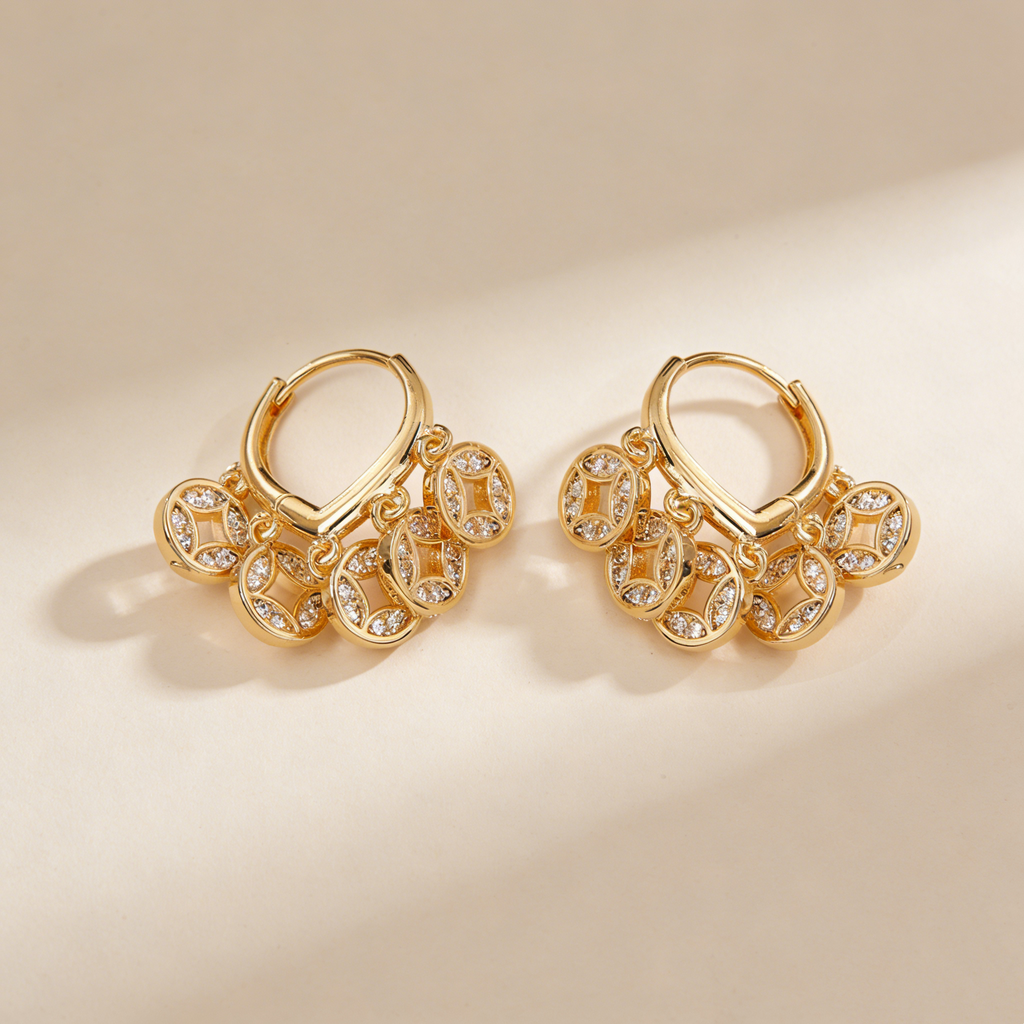 Elegant Circle Tassel Earrings