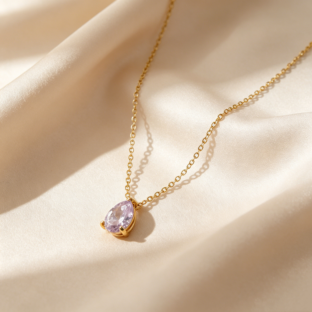 Birthstone Teardrop Necklace