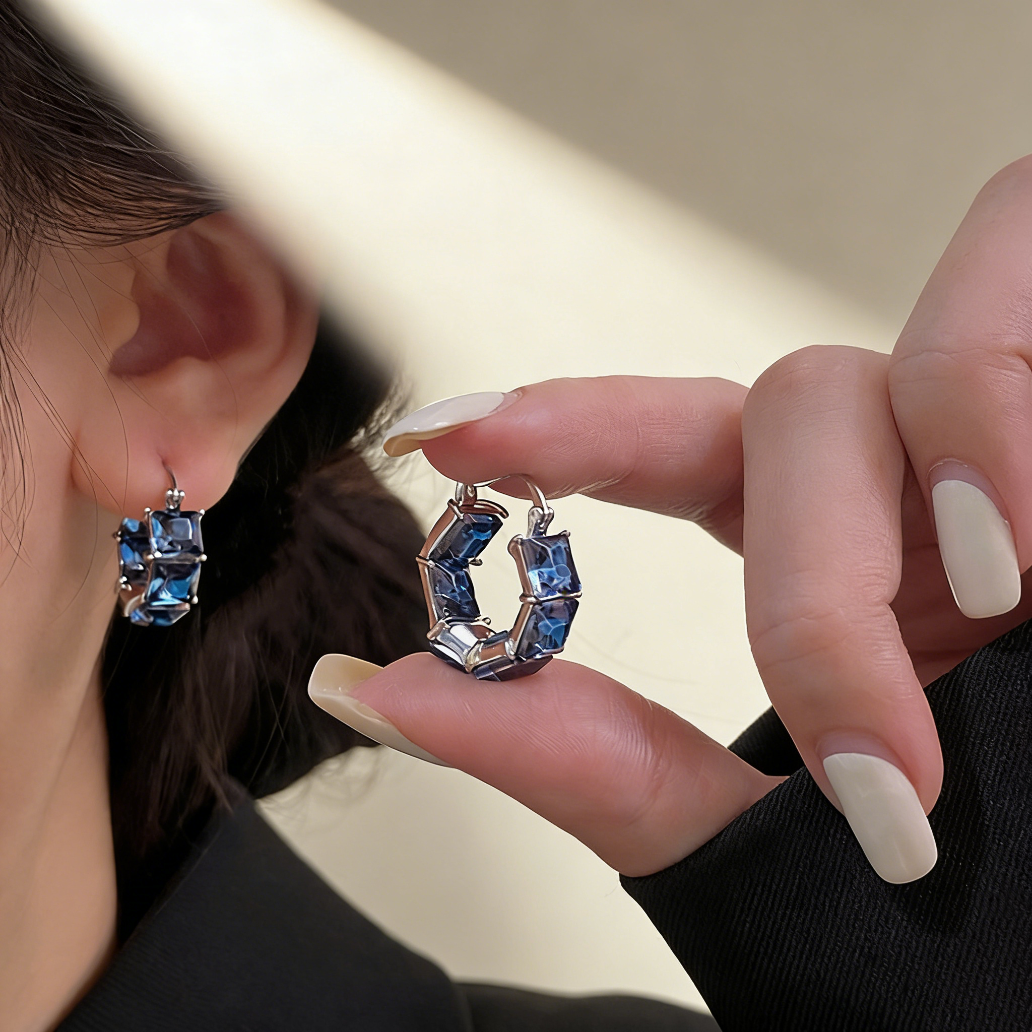 Square Sugarcube Hoop Earrings