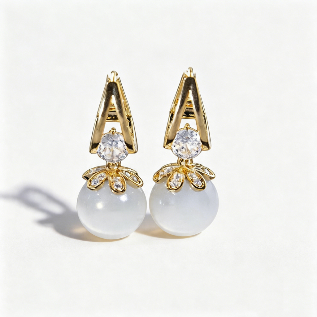 Elegant Cat’s Eye Drop Earrings