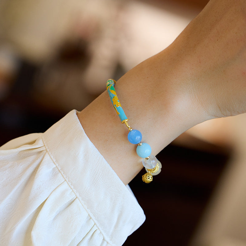 Lily of the valley natural sunstone bracelet