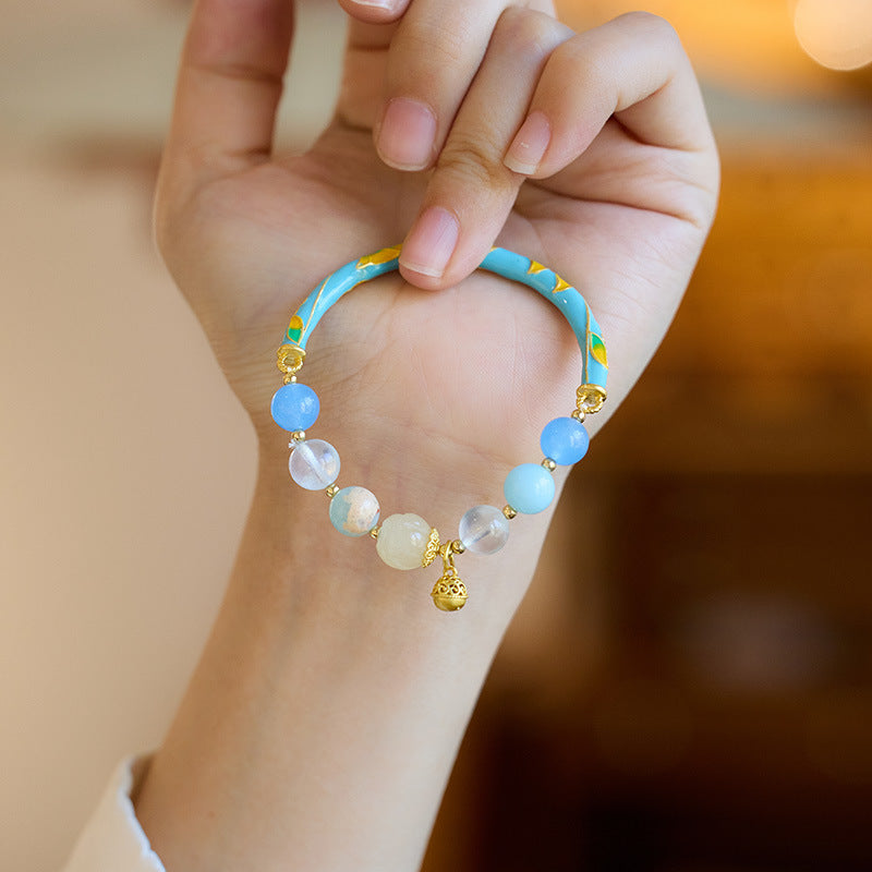 Lily of the valley natural sunstone bracelet