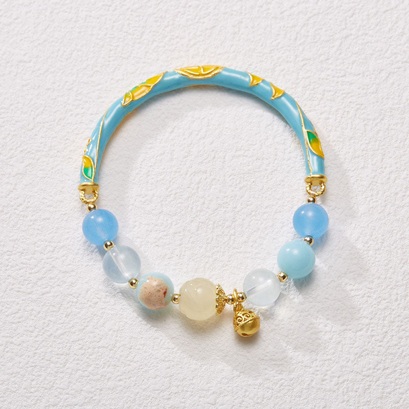 Lily of the valley natural sunstone bracelet