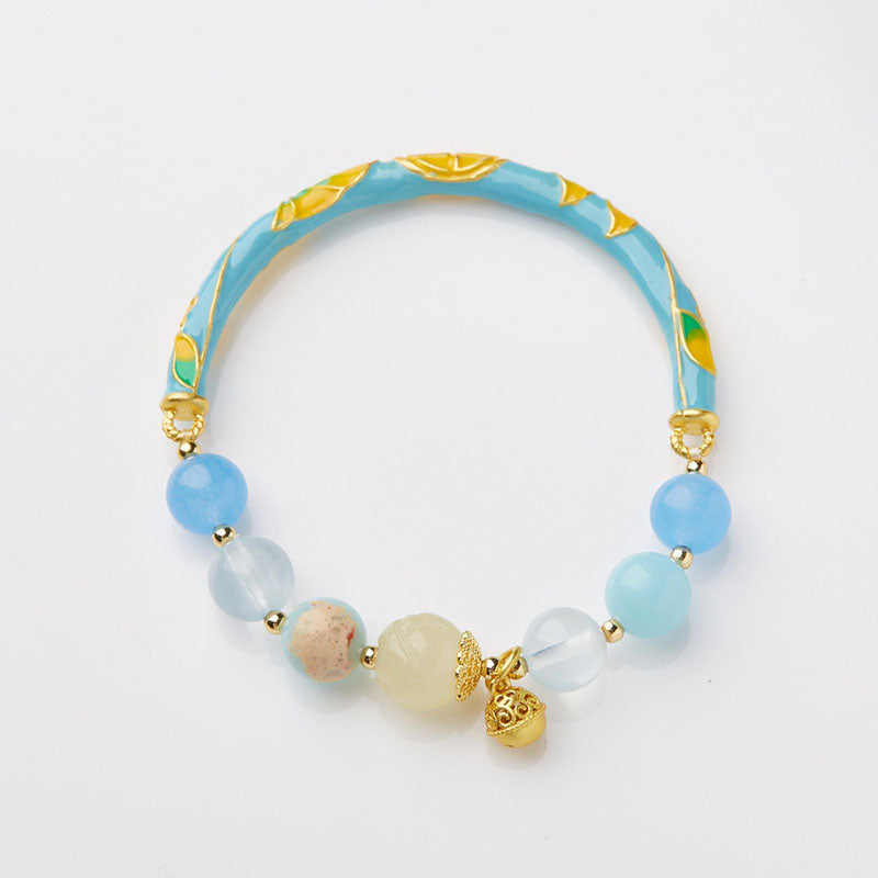 Lily of the valley natural sunstone bracelet