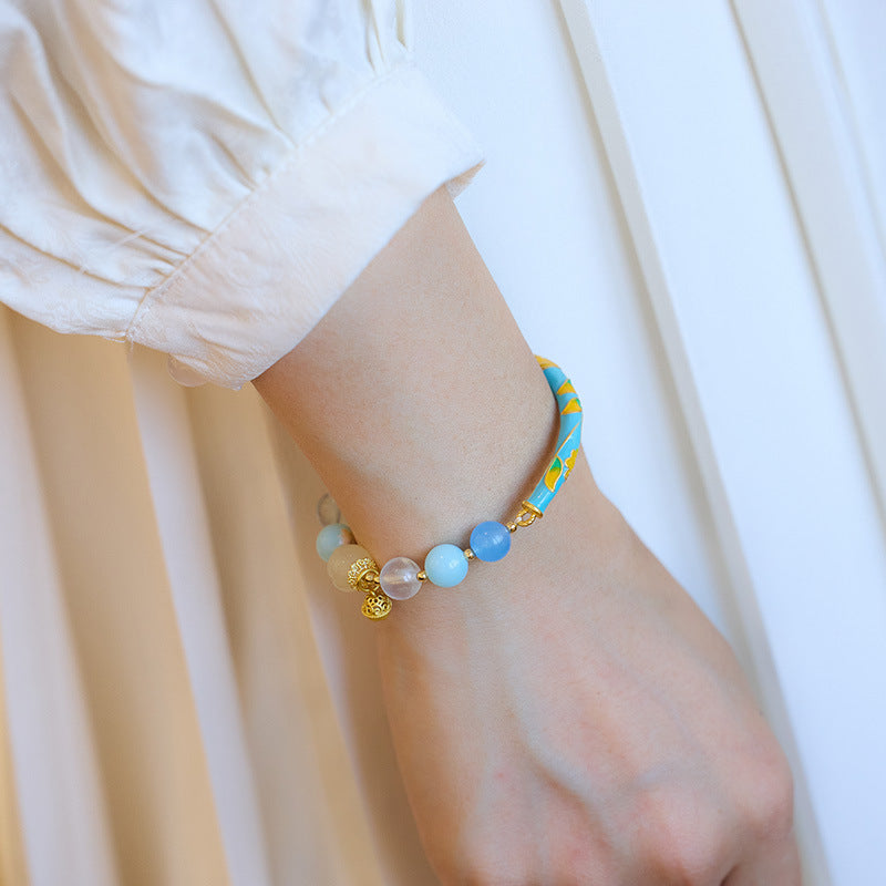 Lily of the valley natural sunstone bracelet