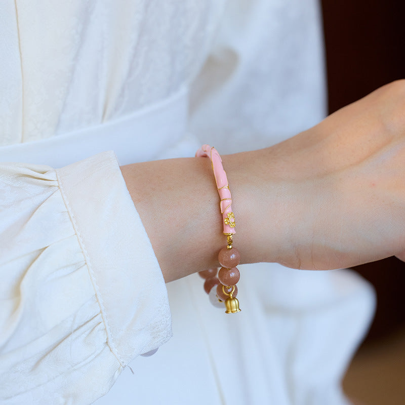 Lily of the valley natural sunstone bracelet