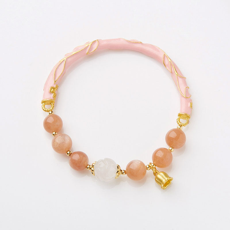 Lily of the valley natural sunstone bracelet