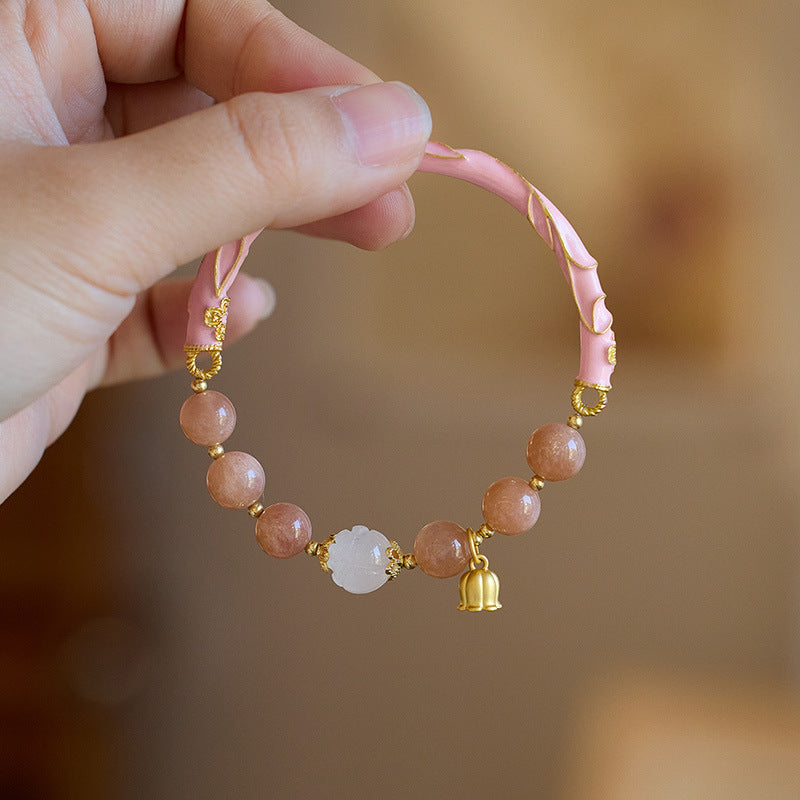 Lily of the valley natural sunstone bracelet