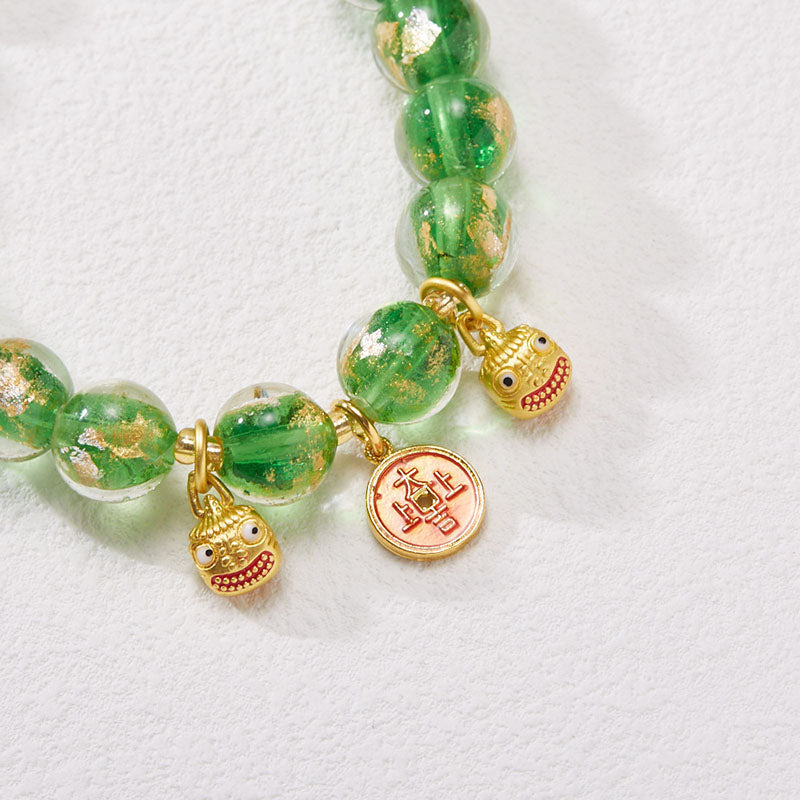 Gold Foil Natural Crystal Bracelet