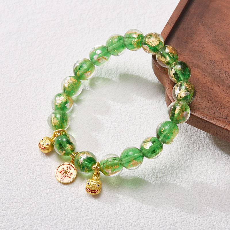 Gold Foil Natural Crystal Bracelet