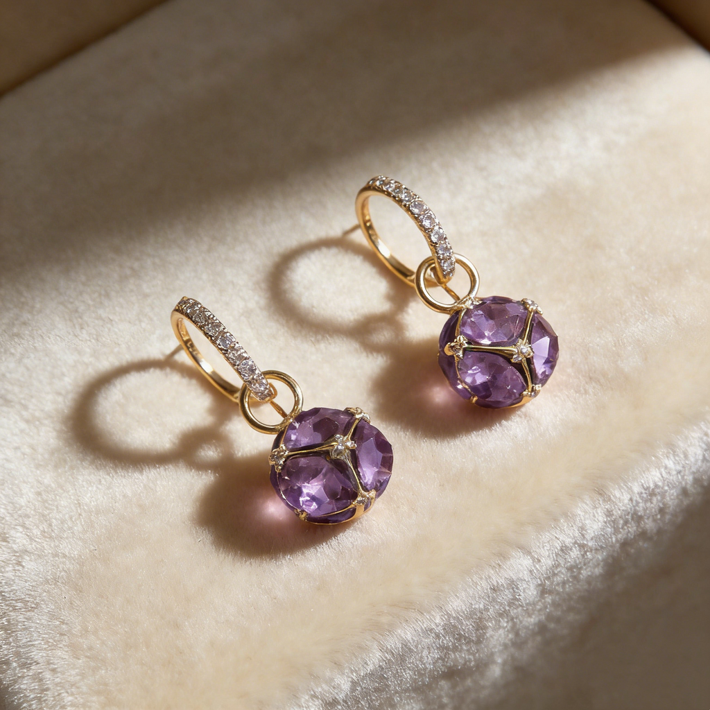 Natural Amethyst Earrings