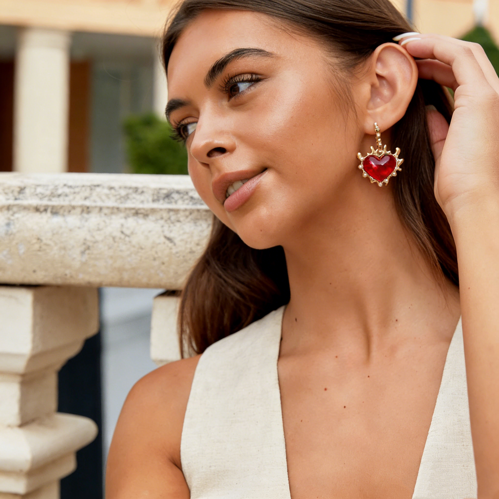 Flame Heart Earrings