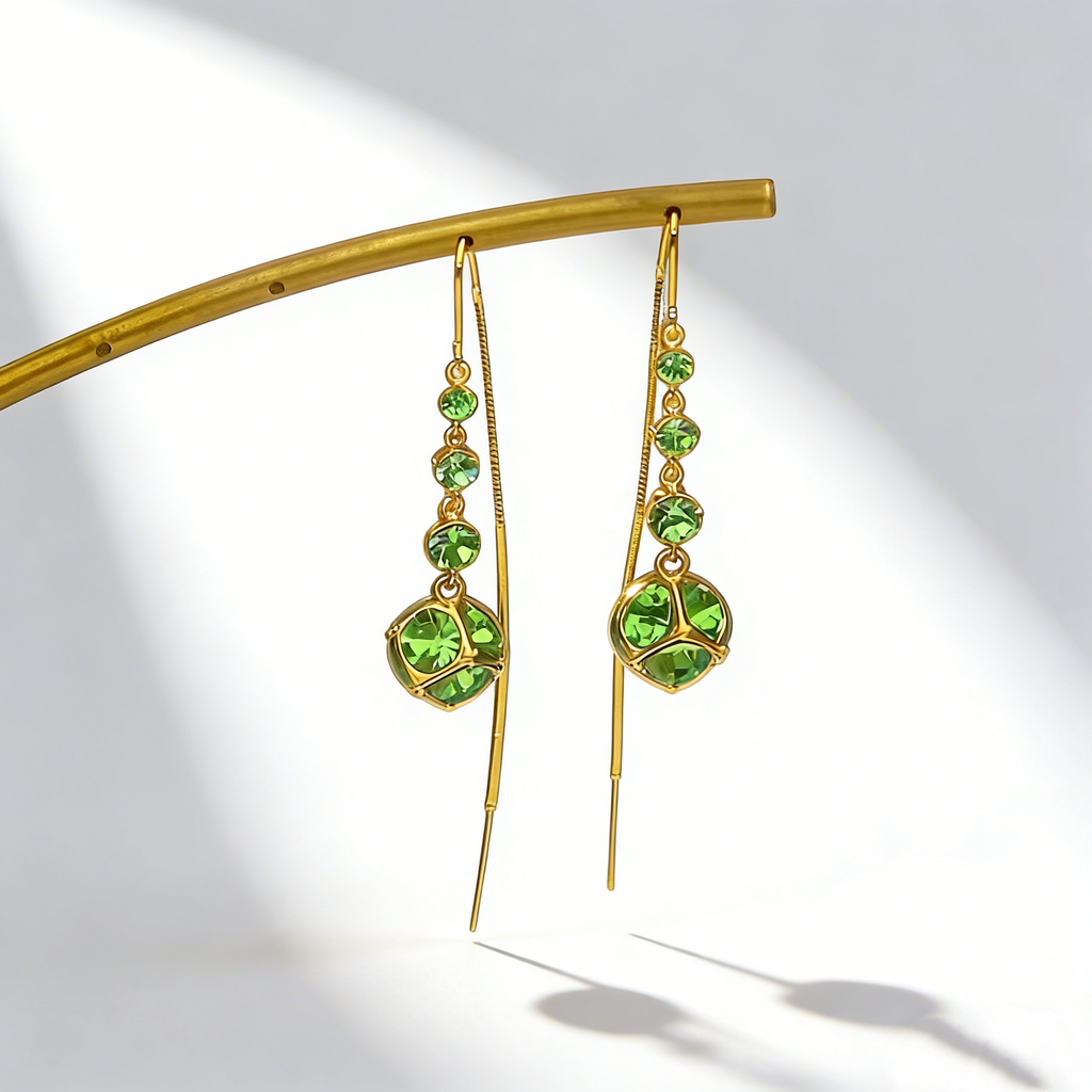 Elegant Natural Crystal Tassel Earrings